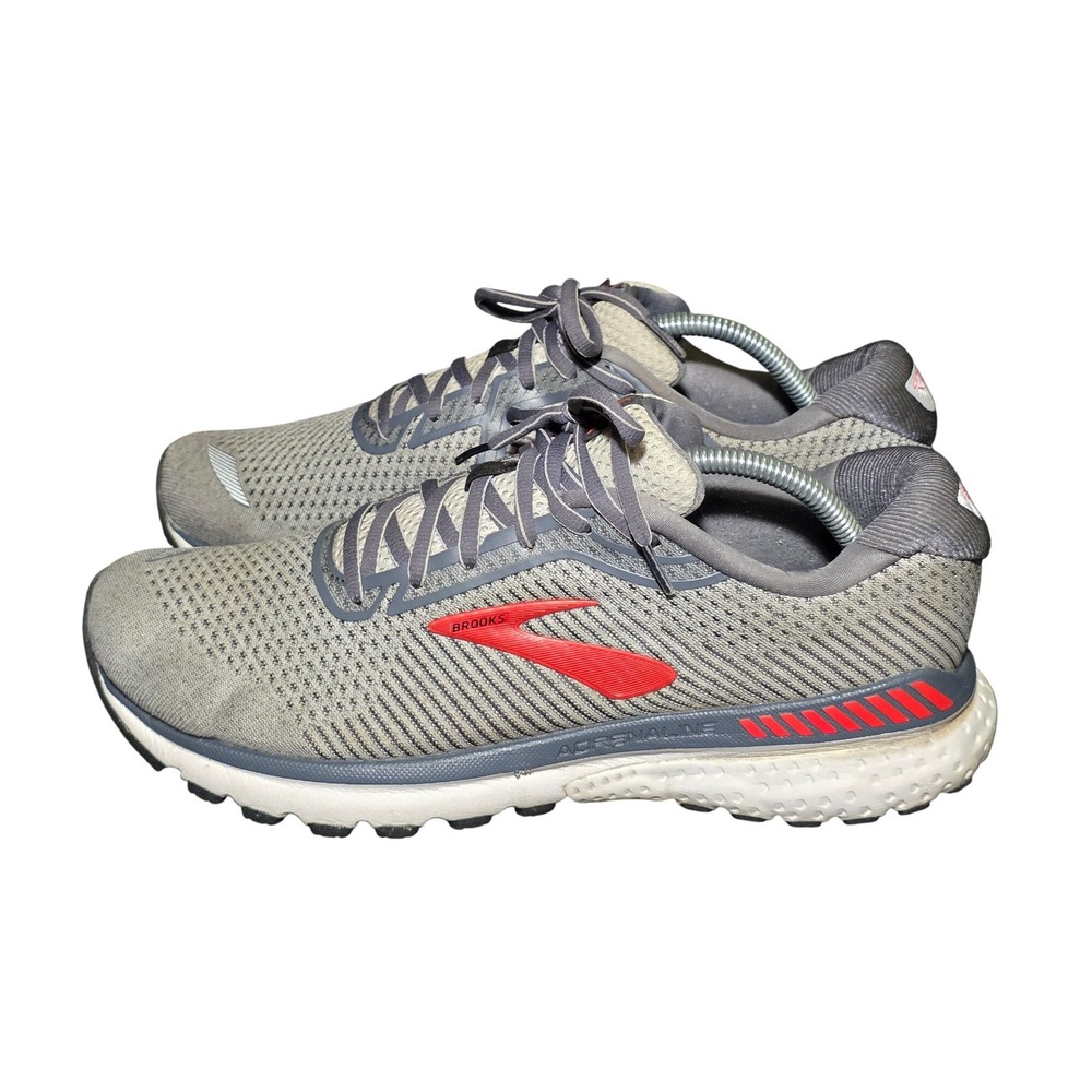 Brooks Adrenaline GTS 20 Womens Running Shoes Grey Red Mesh Sneakers 1202961B068 - Picture 4 of 11
